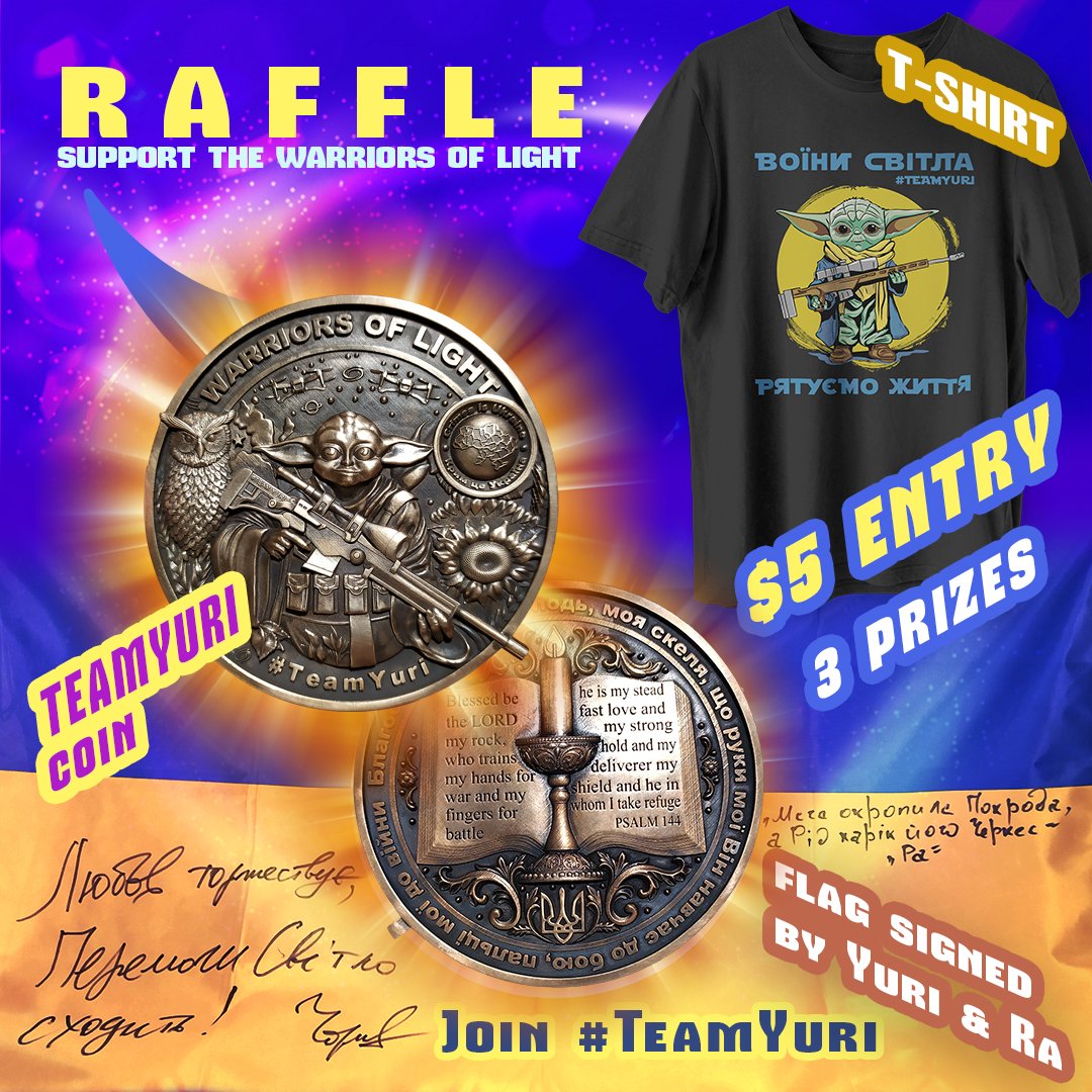 🪙 #TeamYuri bronze coin raffle in support of Chornomorets snipers ends Sat 20th April 🪙 Donate to @Y_Chornomorets and post a screenshot on @MapleSyrupF's pinned post to enter. Prizes: 1️⃣ 🪙 Bronze cast #TeamYuri coin. 2⃣ 🇺🇦 #TeamYuri flag signed by Ra. 3⃣ 👕 #TeamYuri medium