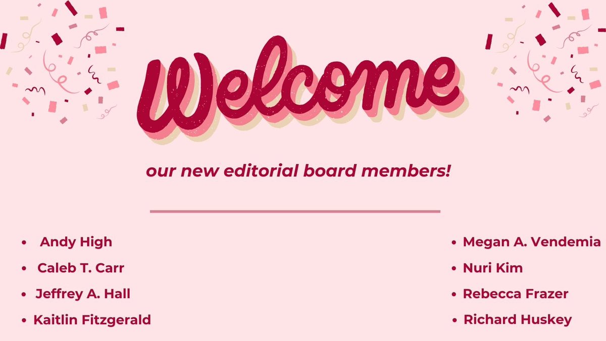 MediaPsychMEP's tweet photo. 🎉Media Psychology is pleased to welcome its new editorial board members to our wonderful team!🎉 Check the thread for more information on our new members! https://t.co/BBwASTfAhd