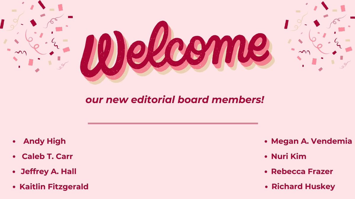 🎉Media Psychology is pleased to welcome its new editorial board members to our wonderful team!🎉 Check the thread for more information on our new members!