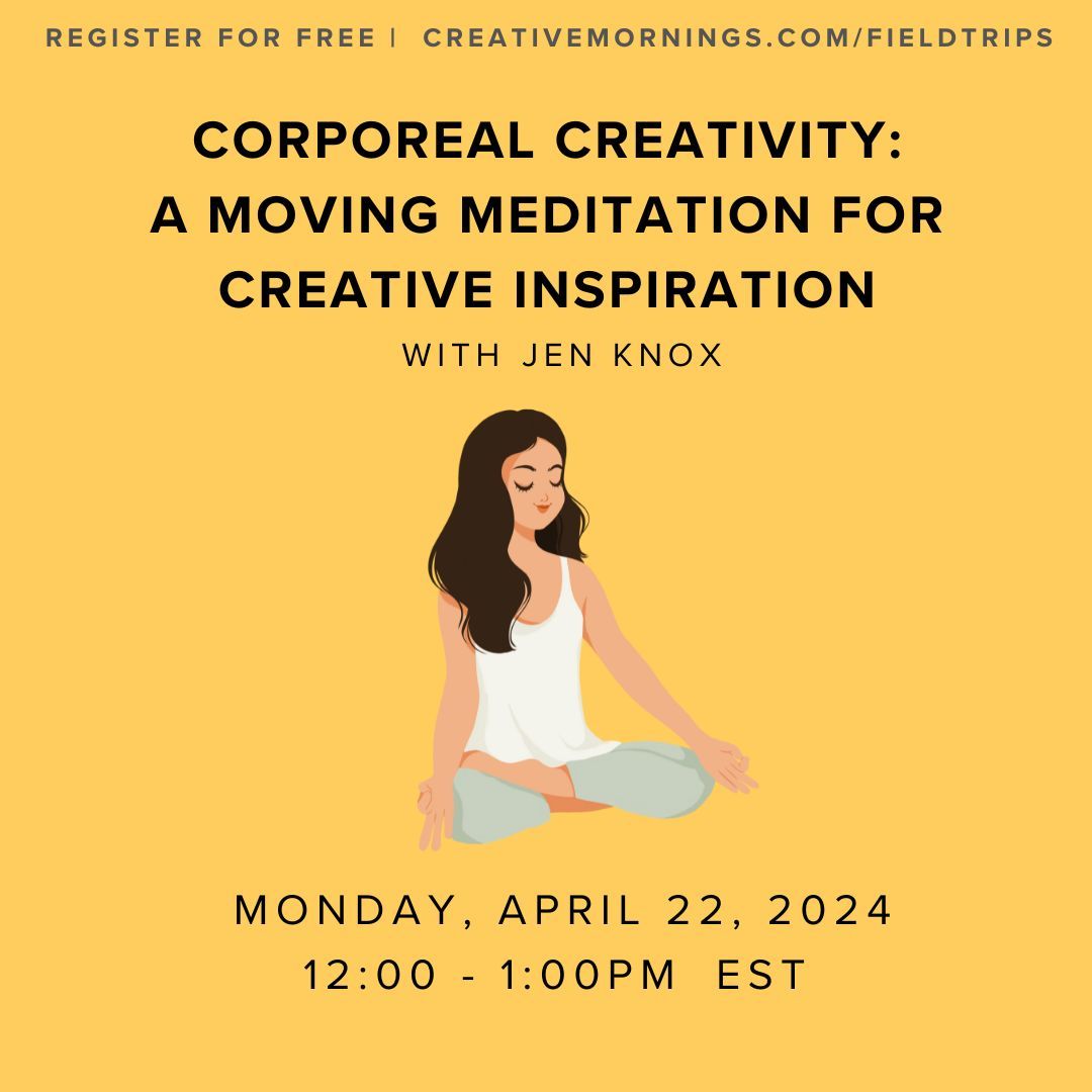 🕯 Corporeal Creativity: A Moving Meditation for Creative Inspiration - April 22 Focus on slowing down our minds and tapping into our bodily wisdom to get into a receptive creative state. We deserve to slow down and listen. – with Jen Knox @JenKnox2 buff.ly/3WajN3t