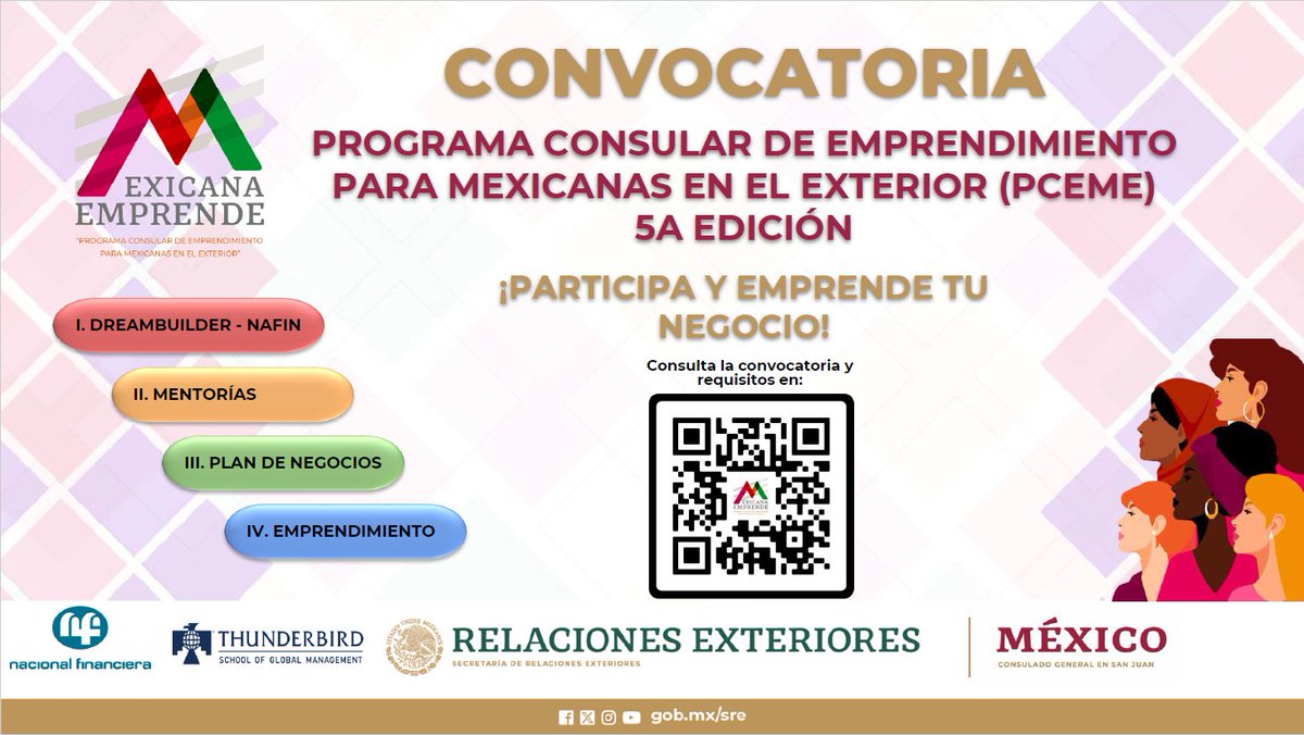 Emprendedoras mexicanas y amigas de México en Puerto Rico e Islas Vírgenes de los Estados Unidos 🚨 📢 ¡Llegó el día! Haz realidad o fortalece tu negocio. Convocatoria: qrco.de/bezIOR

#MexicanaEmprende #PCEME2024 #PCEMESanJuanPR
#políticaexteriorfeminista
@IME_SRE