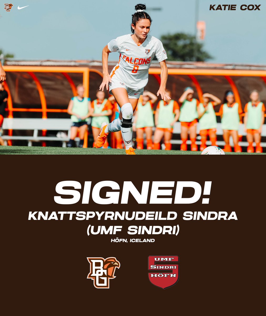 PRO FALCON: Katie Cox has signed a professional contract with Knattspyrnudeild Sindra (UMF Sindri) in Höfn, Iceland! Congratulations, Katie! #AyZiggy #ProFalcon