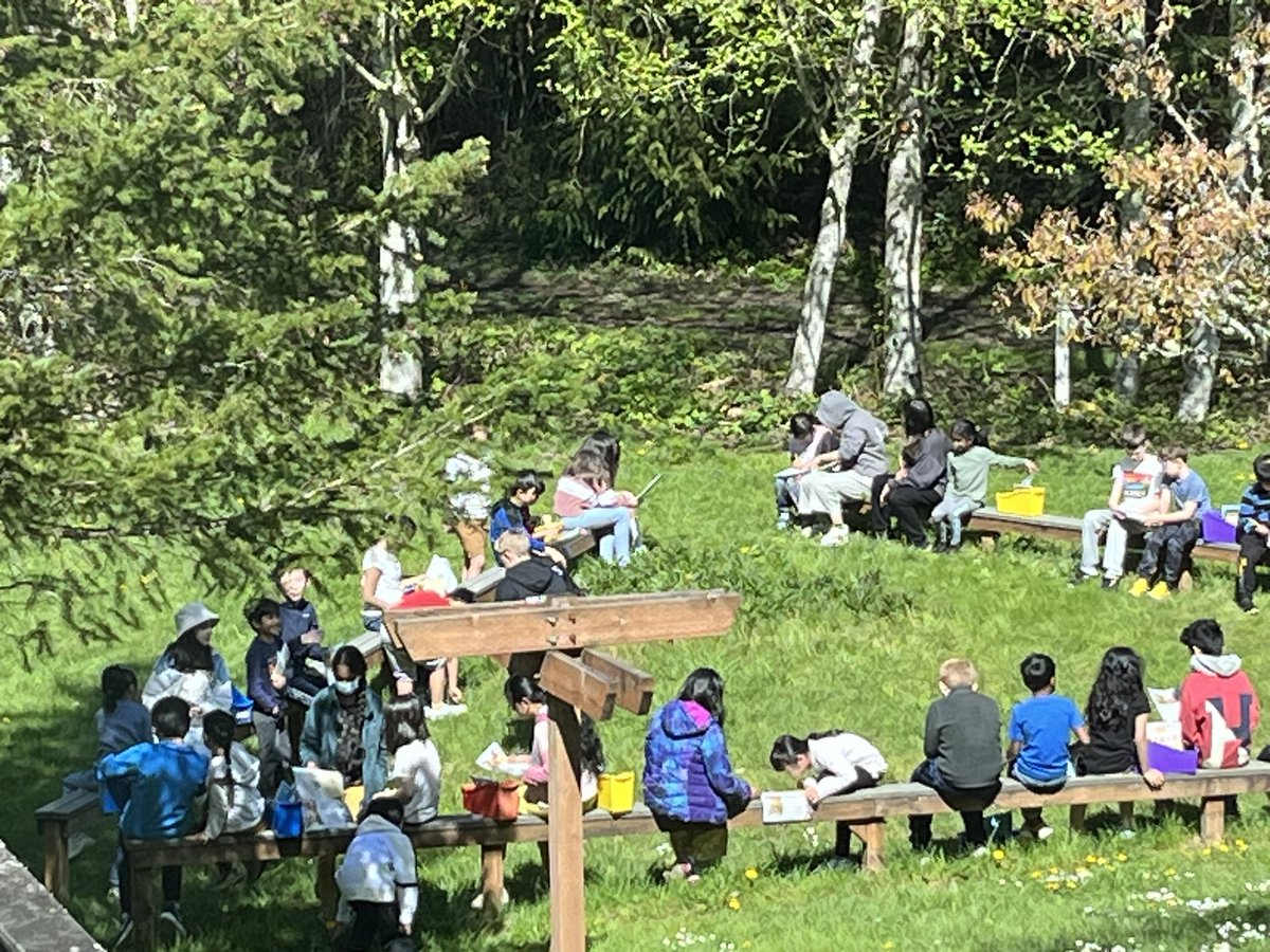 ForestViewES's tweet photo. 2nd &amp; 5th grade buddies in our outdoor classroom on a sunny day @EverettSchools https://t.co/T9EIkZ4f4o