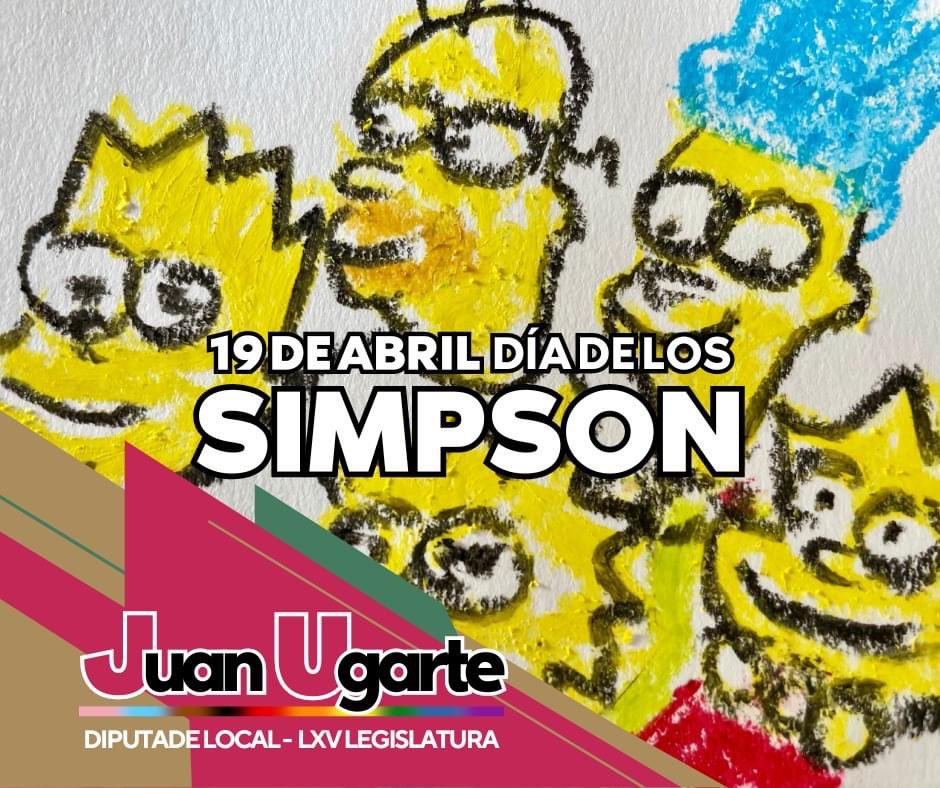 juanugarteags's tweet photo. 👏POR TANTOS BUENOS MOMENTOS
🛹¿Cuál es su frase favorita de Lo Simpson?
#SimpsonDay #LosSimpson #FelizViernes #19DeAbril #DíaDeLosSimpson #Aguascalientes #México #JUanUgarte #JUntxs #SeguimosJUntxs #ElDiputade https://t.co/rSQo89vhUZ
