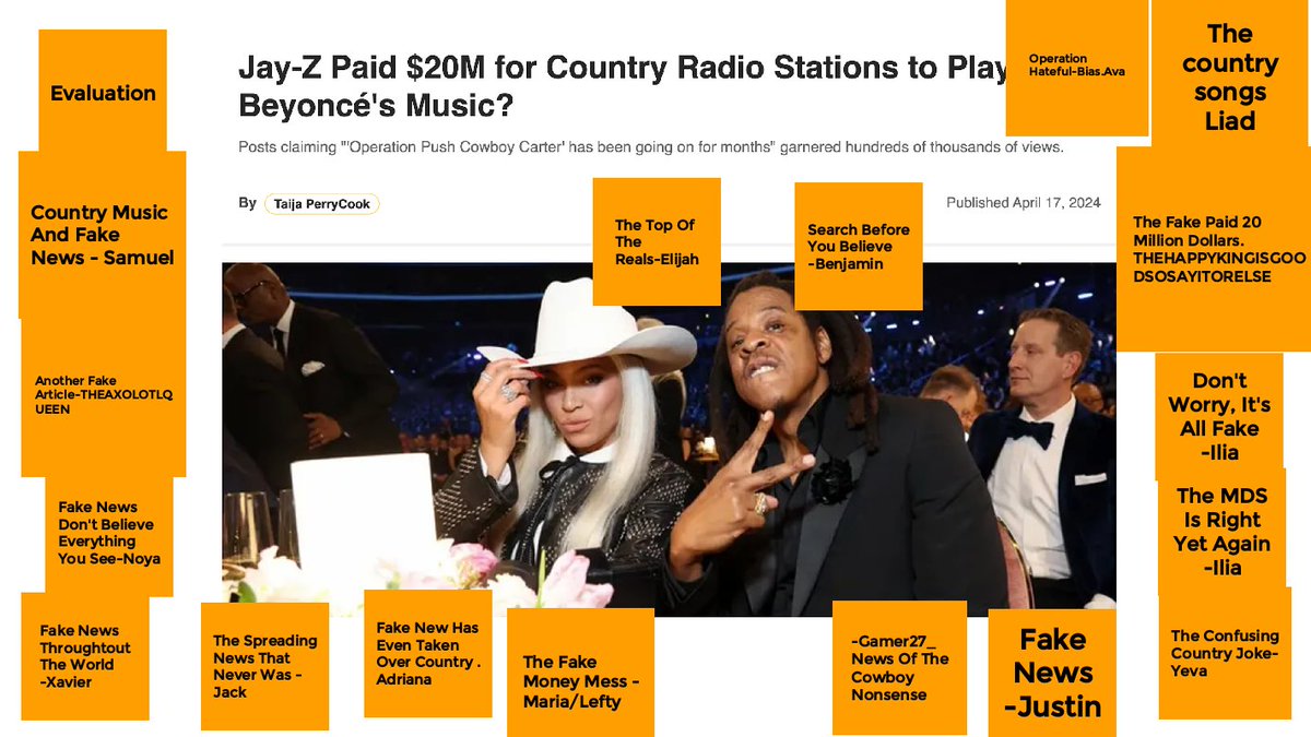 iamnoadaniel's tweet photo. Today's #FridayPhoto was a discussion about how to spot fake news using a recent rumour about pay for play debunked by @snopes. Some great thinking was captured by my 5/6 class. #criticalthinking #medialiteracy #criticaldigitalliteracy. #beyonce #jayz #cowboycarter #literacy #edu https://t.co/oQRaFtx0W4