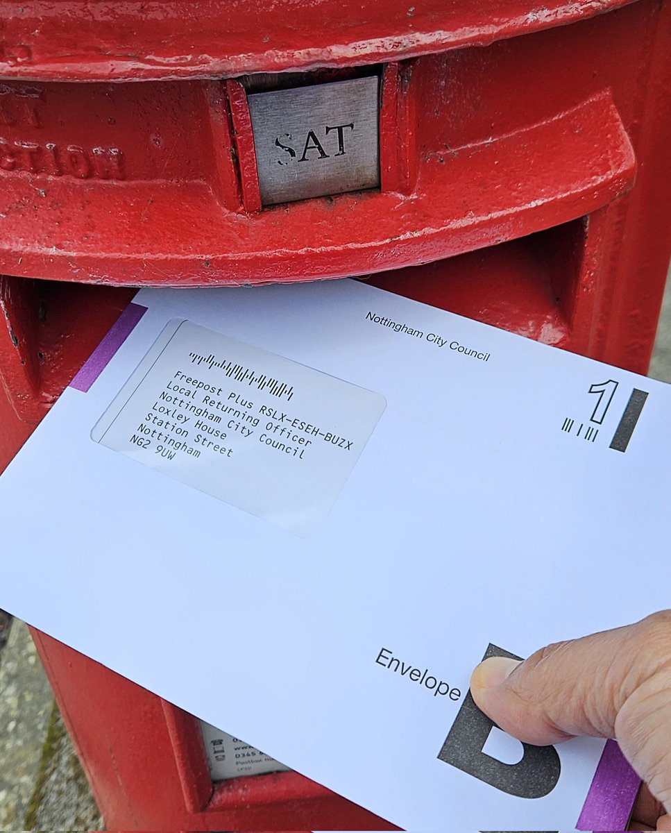 Pleased to cast and post my vote ❎ today for @gary_godden the @UKLabour candidate in the Nottinghamshire Police Crime Commissioner election.