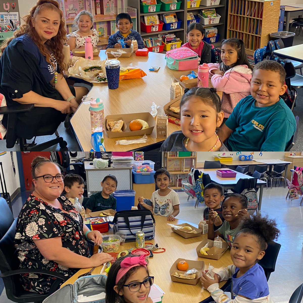 vickiej10's tweet photo. Lunch Bunch time in kindergarten @Dover_Bulldogs #loveourkids #loveourteachers https://t.co/pW080xzyXh
