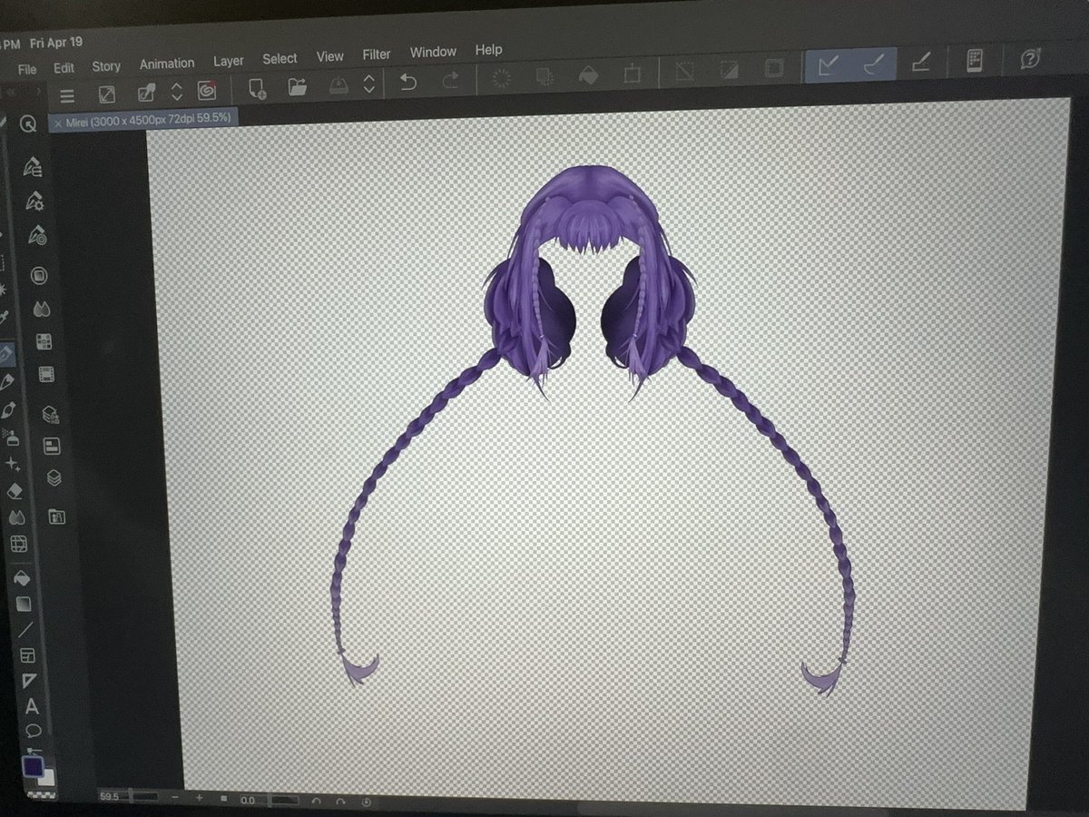 💟Update: I just finished layering Mirei’s hair!! Next up… her ears! 🥹