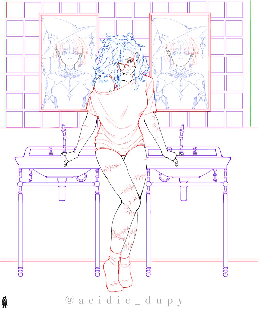 Yuckkkky's tweet photo. Witch hunter feeling guilty 
.
.
.
#artwork #art #lineart https://t.co/90r9yHWHIy