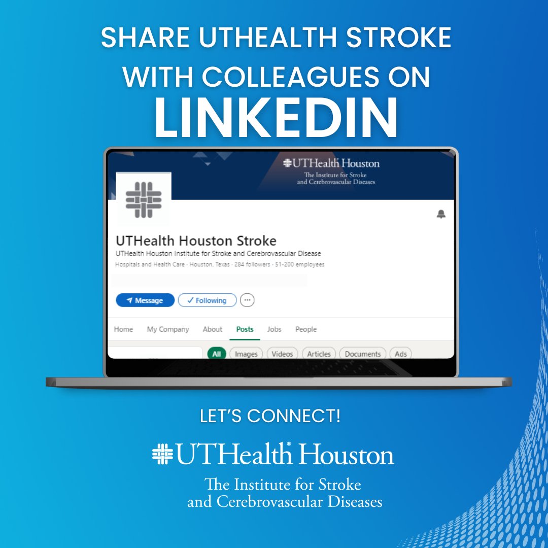 👩‍⚕️ Calling all healthcare professionals! Be sure you follow #UTHealthStroke on LinkedIn for a dose of cutting-edge medical knowledge, research updates, and community engagement! 📍lnkd.in/g9VYF4ka Join the conversation and be part of our growing community.
