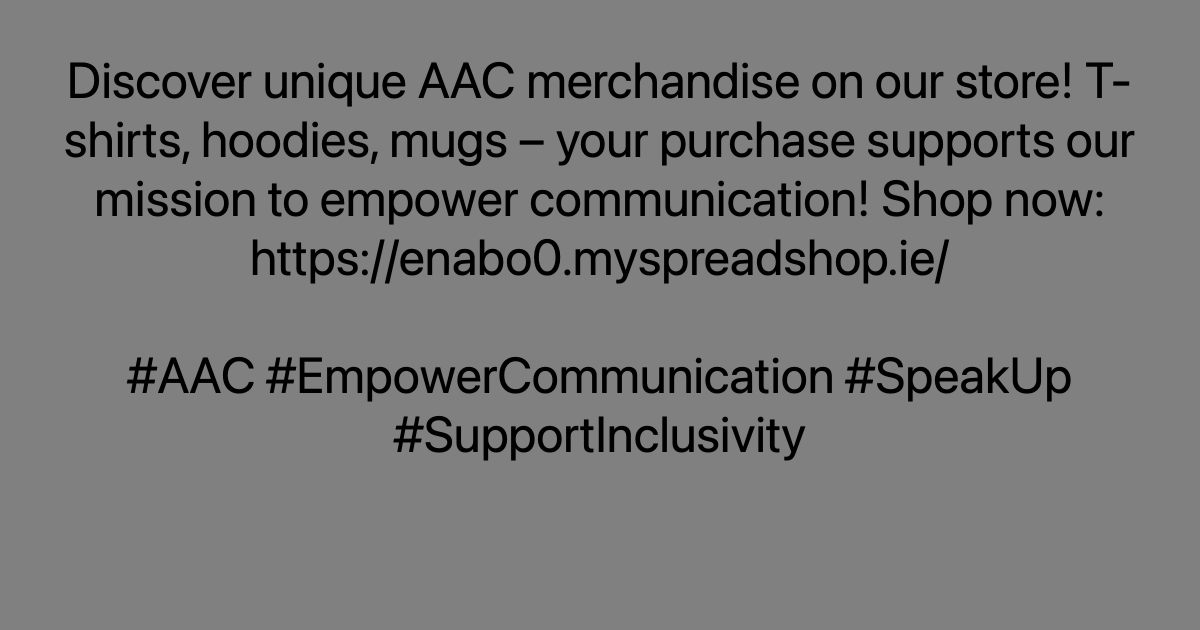 Discover unique AAC merchandise on our store! T-shirts, hoodies, mugs – your purchase supports our mission to empower communication! Shop now: ayr.app/l/J7iE/ #AAC #EmpowerCommunication #SpeakUp #SupportInclusivity