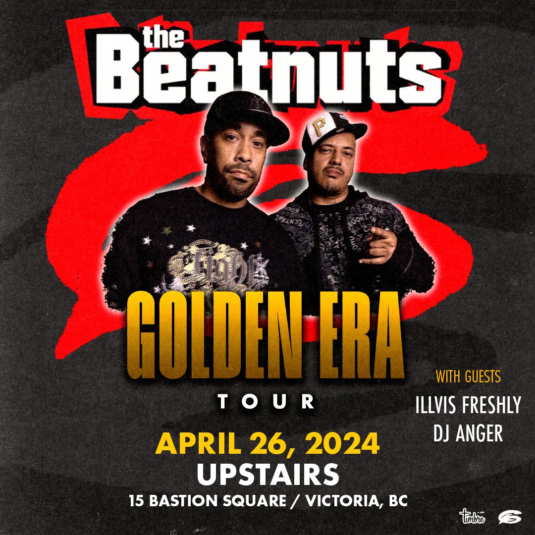 Coming soon to Victoria, BC! @The_Beatnuts GOLDEN ERA TOUR - Friday April 26 @ Upstairs - Get your tickets: ticketweb.ca/event/the-beat…