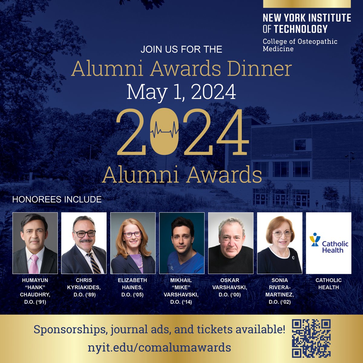 🏆✨ Join us in honoring seven exceptional members of our community on May 1, 6 PM at the Garden City Hotel. Only one week left to secure your spot. Details & registration: nyit.edu/events/nyitcom… #NYITCOM @DrHankChaudhry @SRMartinezDO @RealDoctorMike @CHS_LI