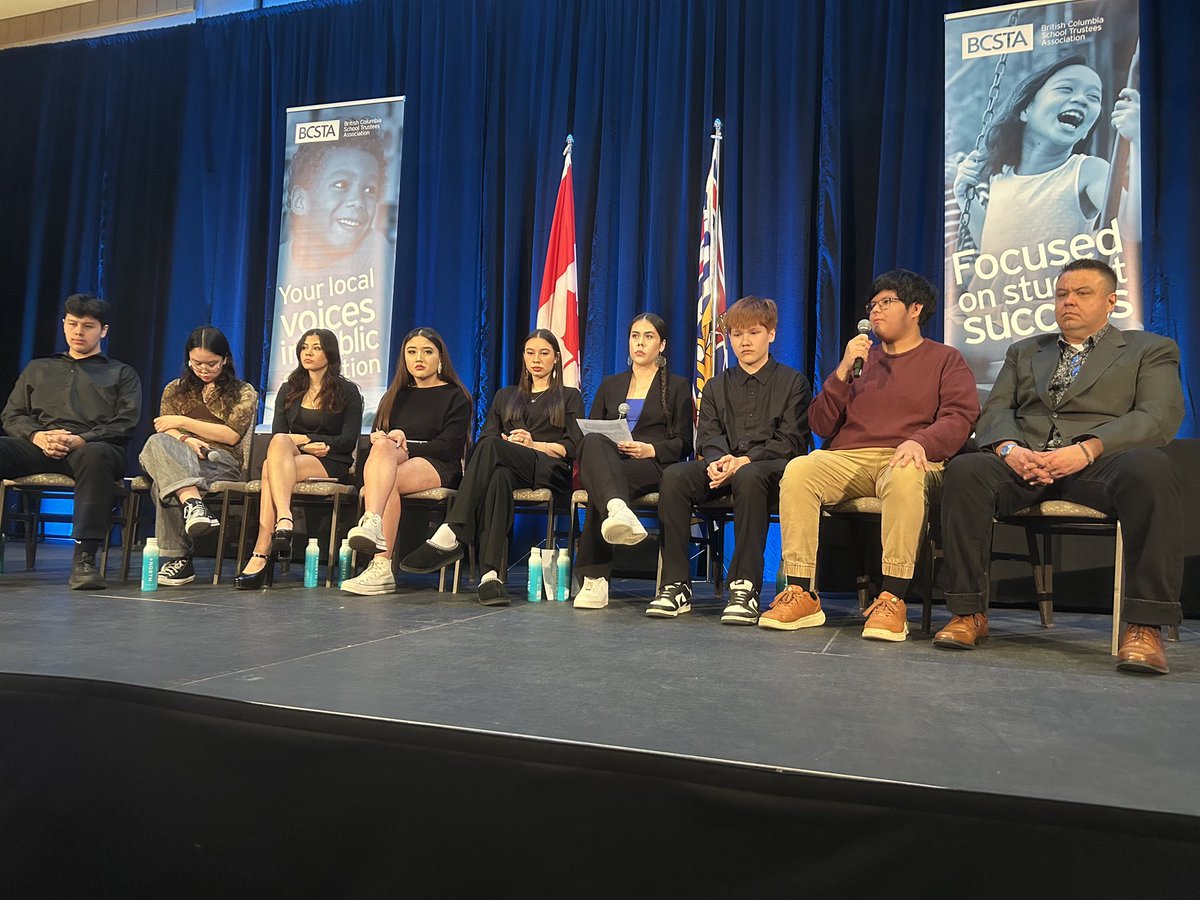 Thank you to the student voice panel for sharing meaningful insight into connecting and reconnecting with their cultural backgrounds and traditions. #BCSTA2024 #bced