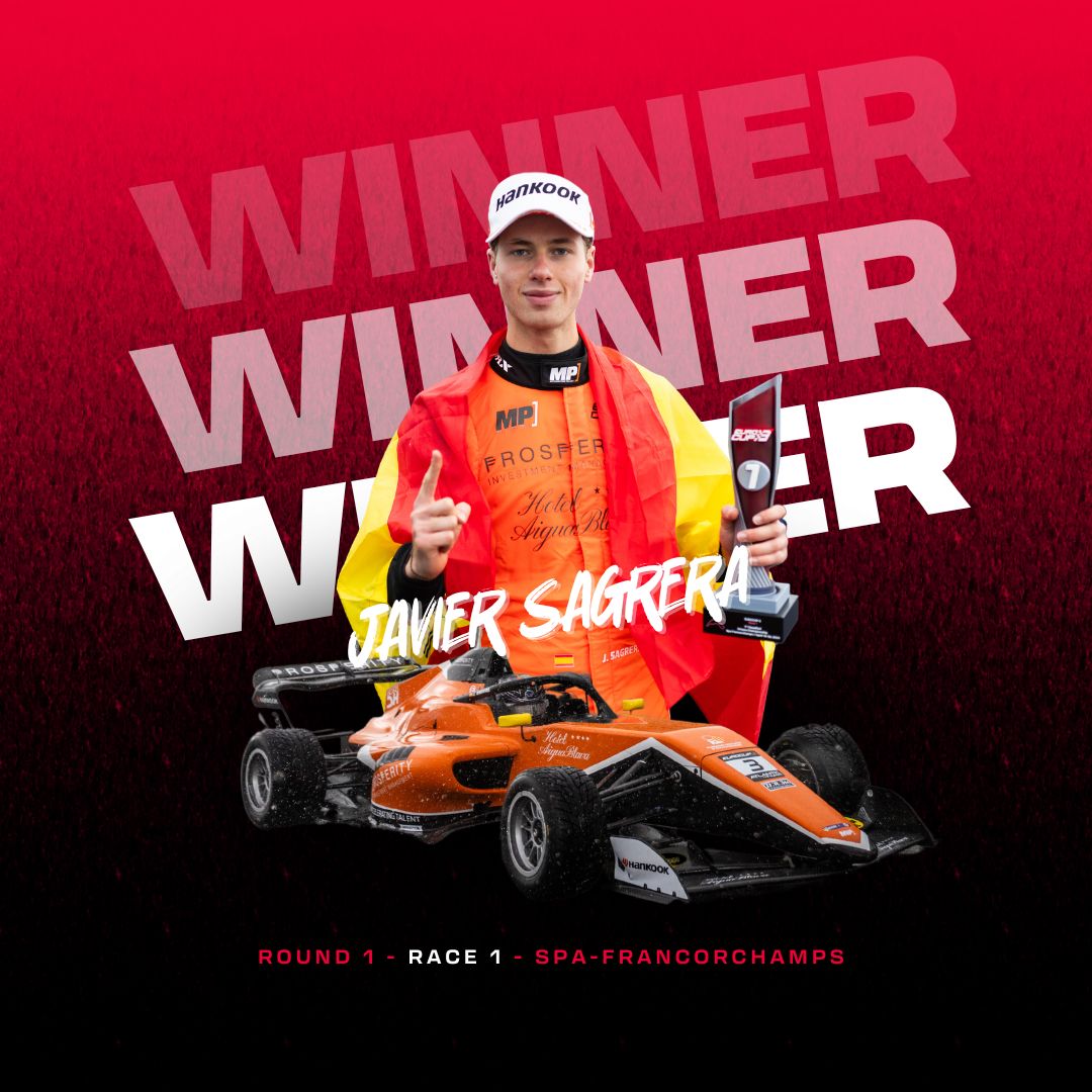 🏆 And the victory is for... Javier Sagrera! First race win of the 2024 season at @circuitspa is for the Spanish driver of @OfficialMPteam. Congrats Javi 🇪🇸 #EC3 #Eurocup3 #BeEurocup3