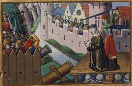 After the Siege of Meaux in 1422, King Henry V let the surrendered defenders live expect for 12 men. One of the men who were killed was a trumpeter named Orace, 'one that blew and sounded an horn during the siege', who was executed for taunting the king during the siege.