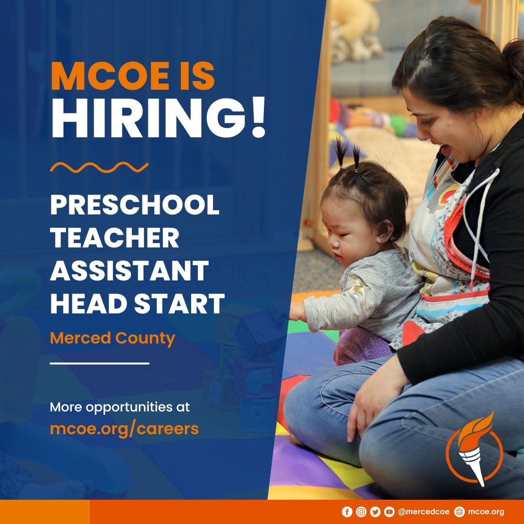 📢 Job Announcement: Preschool Teacher Assistant Location: Merced County 👉 Apply here: edjoin.org/Home/JobPostin… #MercedCOE #MercedCounty #MercedJobs