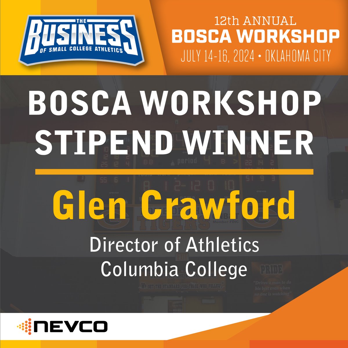 Congratulations to the winner of our BOSCA @smallcollegeath Workshop Free Stipend Giveaway: Glen Crawford! 🎉 Thank you to everyone who entered! There's still time to register for this year's workshop: smallcollegeathletics.com/register #BOSCAFamily #Nevco #SmallCollegeAthletics