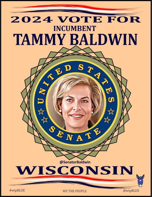 #wtpBLUE. #wtpGOTV24 #DemVoice1 #ONEV1 Tammy Baldwin (D) Wisconsin; “Wall Street millionaires are taking advantage of a tax loophole that allows them to pay lower taxes than our first responders and hardworking Wisconsinites. My bill would close this…