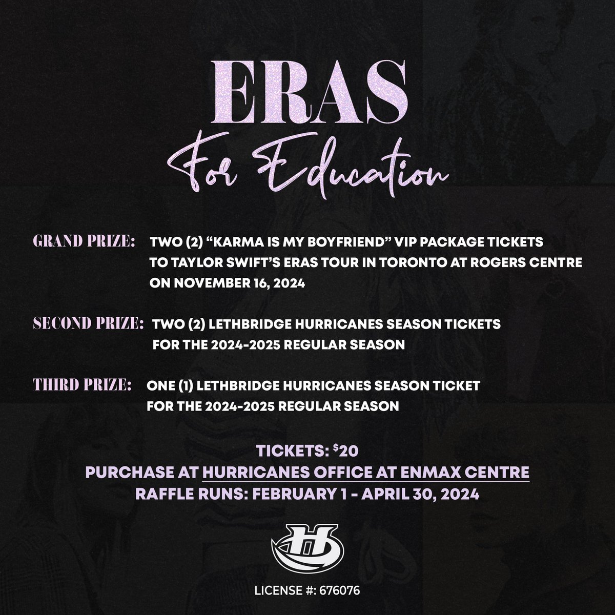 Happy #TSTTPD Day! 🖤🤍 We only have 20 tickets left for our Eras for Education raffle! Stop in at our office or give us a call (403-328-1986) to purchase! Tickets are $20/each. *must be in Alberta and 18+ to buy #YQL #eras #erastour