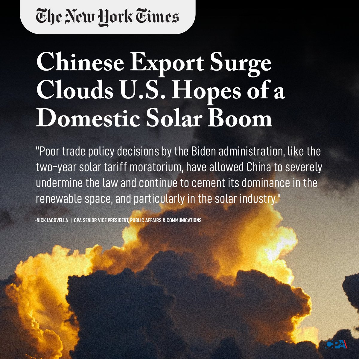 American solar boom? Not so much. The decision by a Massachusetts solar company to abandon plans to build a $1.4 billion U.S. factory highlights the risks amid a flood of Chinese clean energy exports. 🔗 tinyurl.com/mrjdfnw4