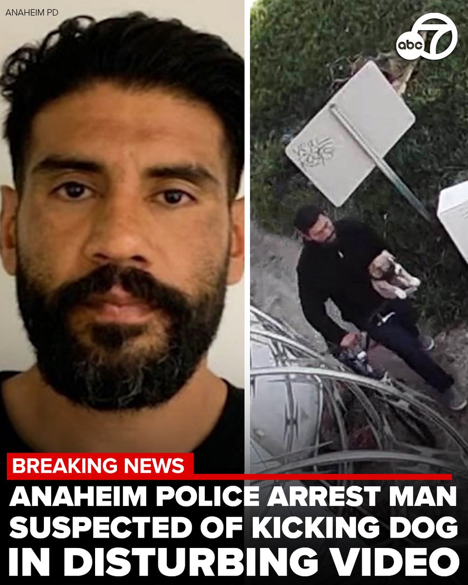 Officers took 35-year-old Joseph Michael Sanders into custody and booked him for an arrest warrant that was issued in the animal cruelty case, the Anaheim Police Department said. abc7.com/14695661