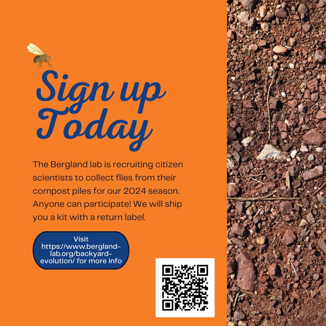 Dr. Abigail M Hayes (@arthropodabbey) on Twitter photo Do you have a compost pile? 🍅🍇🍈🍉🍊🍏🍑🍌🍋 Sign up to be part of the <a href="/BerglandAlan/">Alan Bergland</a> lab community science project working to understand compost pile flies! 🪰 It's free to participate and a fun learning experience
#CitizenScience #communityscience #agriculture #compost Do you have a compost pile? 🍅🍇🍈🍉🍊🍏🍑🍌🍋 Sign up to be part of the <a href="/BerglandAlan/">Alan Bergland</a> lab community science project working to understand compost pile flies! 🪰 It's free to participate and a fun learning experience
#CitizenScience #communityscience #agriculture #compost