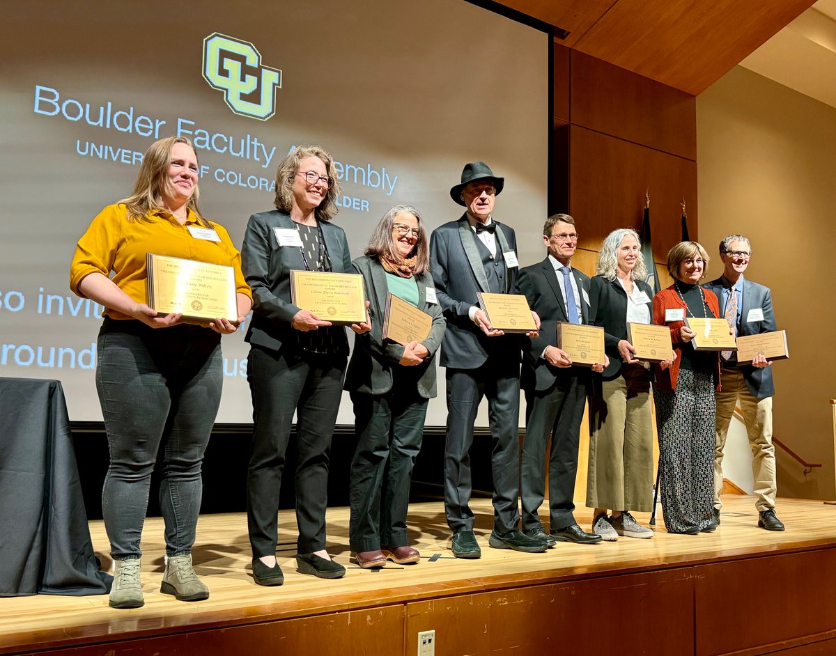 I attended the Boulder Faculty Assembly Awards Ceremony. It was so inspiring to hear the Hazel Barnes Award recipient speak about his incredible research & teaching. Congrats to all the recipients. Hearing what you do makes me so proud of our incredible @CUBoulder campus