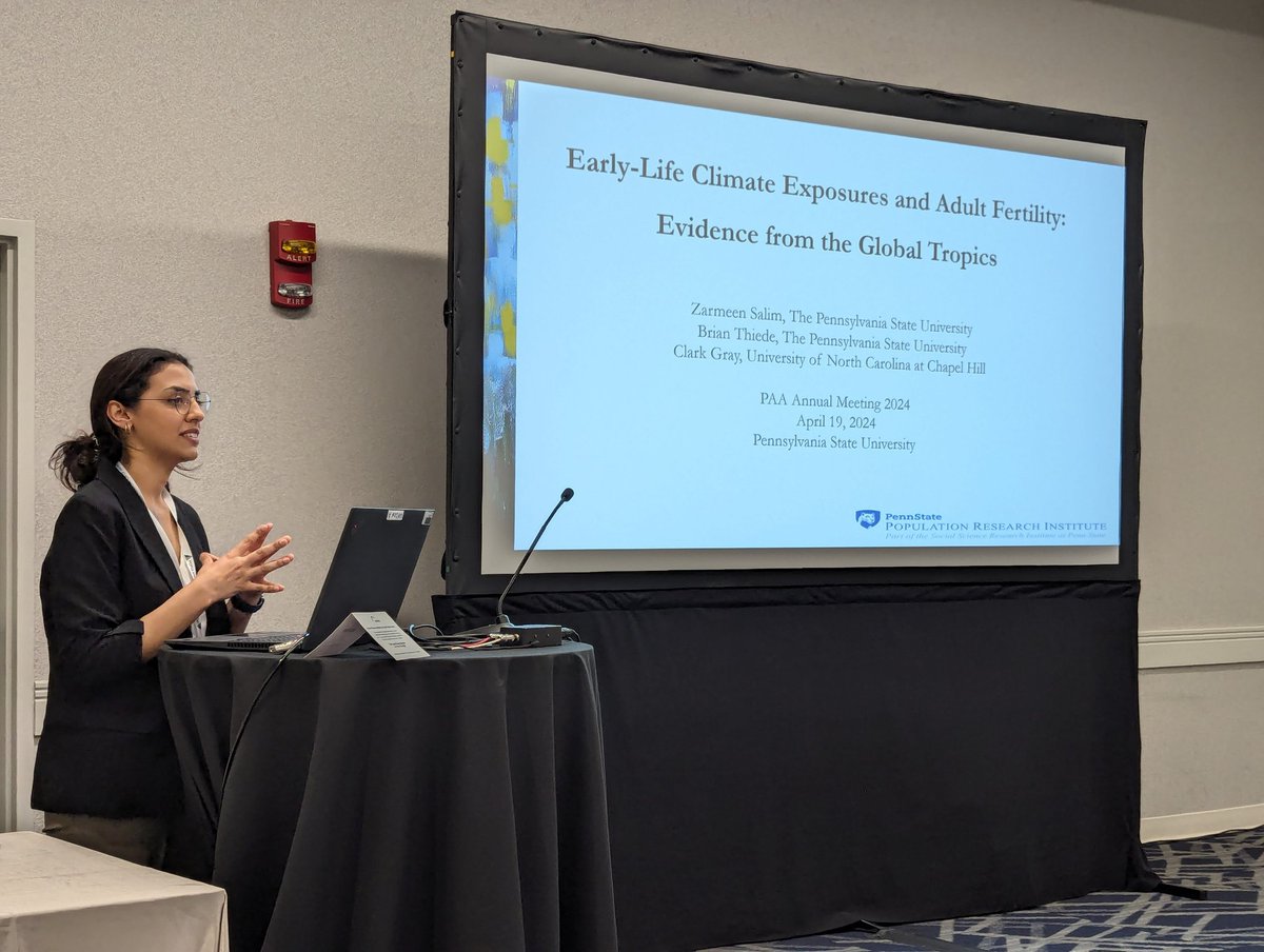 Another great climate session at #paa2024, this one on repro health and organized by Raya Muttarak. I presented our recent @PNASNews paper on this topic and @ZarmeenSalim presented the paper below, both with Brian Thiede.