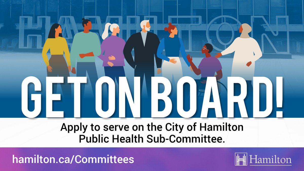 Get on board! We’re looking for strategic thinkers with experience in public health planning and policy development to serve on the Public Health Sub-Committee. Applications are now open! For more information and to apply, visit: hamilton.ca/committees #HamOnt