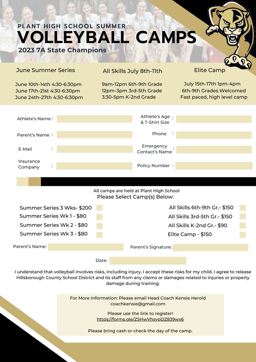 Summer Camps Have Been Released! Use this link to register your athlete! forms.gle/ZSHwVhsypDZ839…