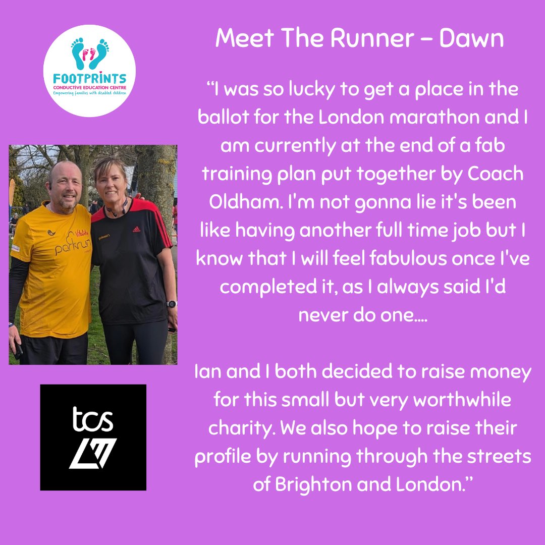 With just two days to go, it’s time to meet Dawn who on Sunday is running the London Marathon, her very first marathon! We're sending you lots of luck Dawn, and we're so grateful for your support and to everyone who donates. justgiving.com/page/dawn-warr… @LondonMarathon