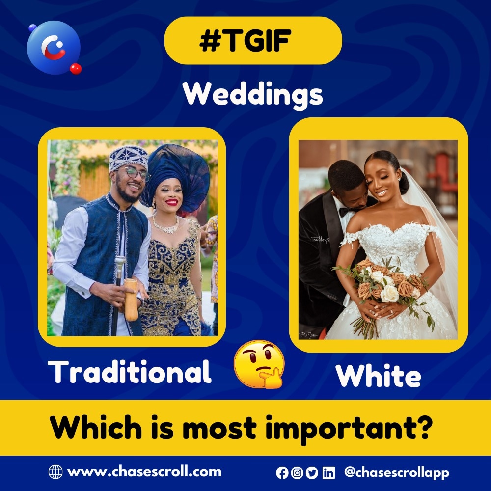 chasescroll's tweet photo. TGIF 🎉⭐

Which wedding event is most important? 🤔

Chasescroll is an event management platform that helps you create and manage all your events online for free.

To get started visit https://t.co/Y0tx3ZpcwR

Have an eventful weekend 🌟

#TGIF #weddings #fridayvibes😎 https://t.co/ywgjVgS48a