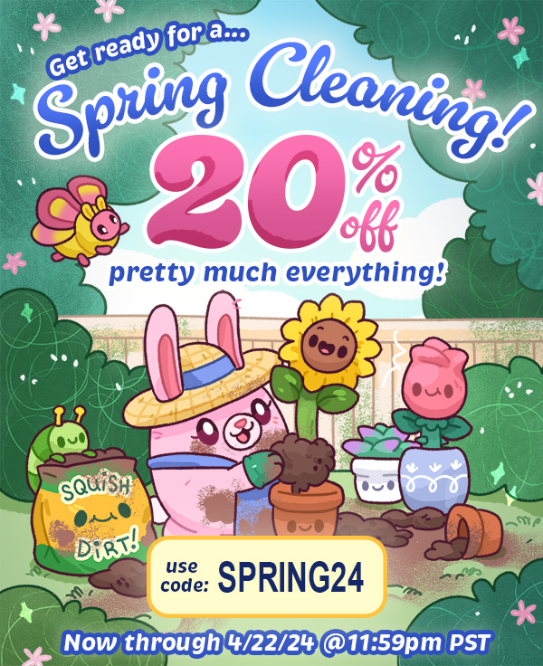 Just a reminder to help us with our Spring cleaning!! Our 20% off almost everything sale ends TONIGHT 4/22! 🌈 🐝 Use Code: SPRING24 🐝 🌼 squishable.com 🌼