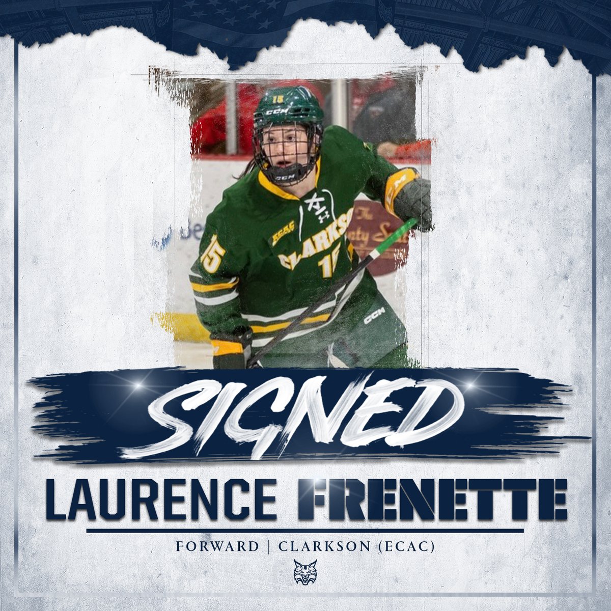 𝐒𝐈𝐆𝐍𝐄𝐃 - Laurence Frenette The former Golden Knight played 77 games at Clarkson and also was a member of Team Quebec U18 in 2019-20 along with current Bobcat Maya Labad! #BobcatNation x #NCAAHockey