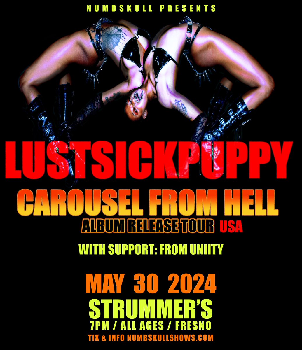 Just announced! The maniacal punky hip hoppy high octane jungle of @lustsickpupppy plus @whoisuniity May 30 @StrummersFresno All Ages event. Tix @ticketweb