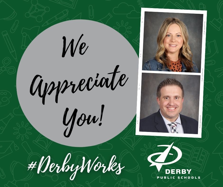 DerbySchoolsKS's tweet photo. Congratulations to Sarah Dowell & Dr. Brent Wolf on being selected as this week's @DerbyEdFdn Staff Showcase & receiving a $25 gift card. They make us #DerbyProud!
Click the image for details.
@DHE_Dragons
Nominate a staff member: https://t.co/IILrllmWCD. #DerbyWorks https://t.co/GyDn7zAiUO