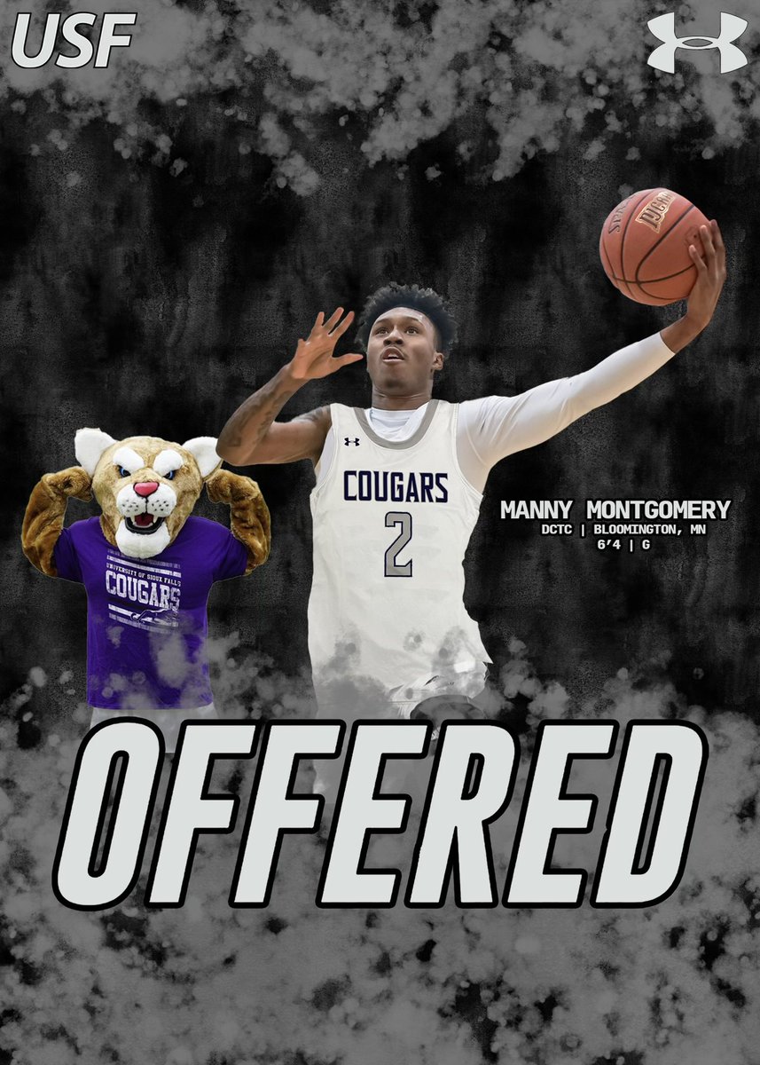 After a great conversation with Coach Johnson I’m blessed to receive an offer from the university of Souix falls go cougars 💜🤍
