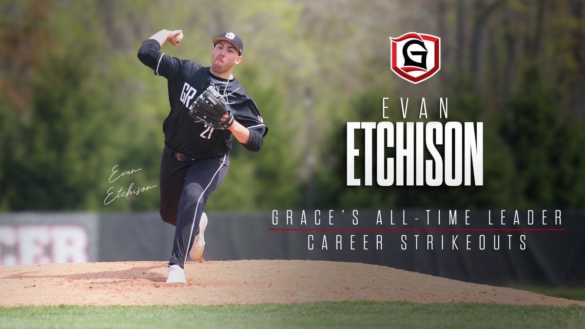 👑 Congratulations to the new strikeout king for @GraceCollegeBSB, Evan Etchison!! #LancerUp