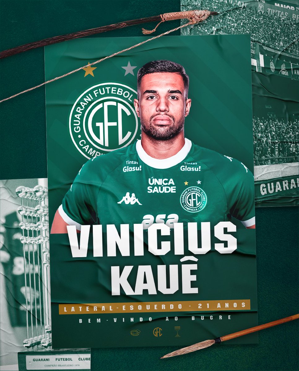 𝑭𝒆𝒄𝒉𝒂𝒅𝒐 𝒄𝒐𝒎 𝒐 𝑩𝒖𝒈𝒓𝒆 🤝

O lateral-esquerdo Vinícius Kauê é o novo reforço do Guarani. O atleta de 21 anos chega por empréstimo junto ao Athletico-PR para a disputa da Série B.

#OMaiorDoInterior #AvanteMeuBugre