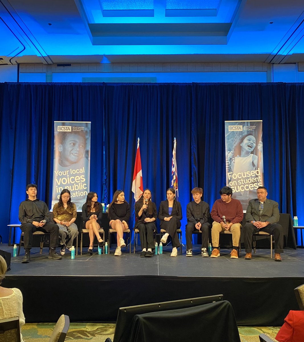 A big thank you to the “Student Voice - Truths for Zoomers” urban Indigenous youth panel for sharing their valuable insight and courage with AGM attendees today! #BCSTA2024 #bced