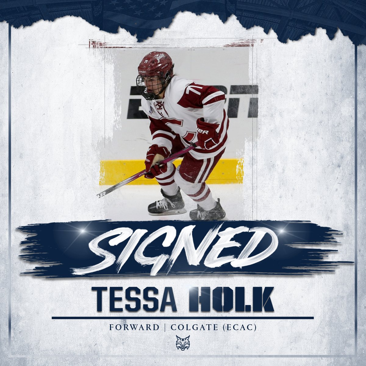 𝐒𝐈𝐆𝐍𝐄𝐃 - Tessa Holk The Colgate transfer was a member of the 2021-22 Team Canada U18 Selection Camp and made 80 appearances for the Raiders. #BobcatNation x #NCAAHockey