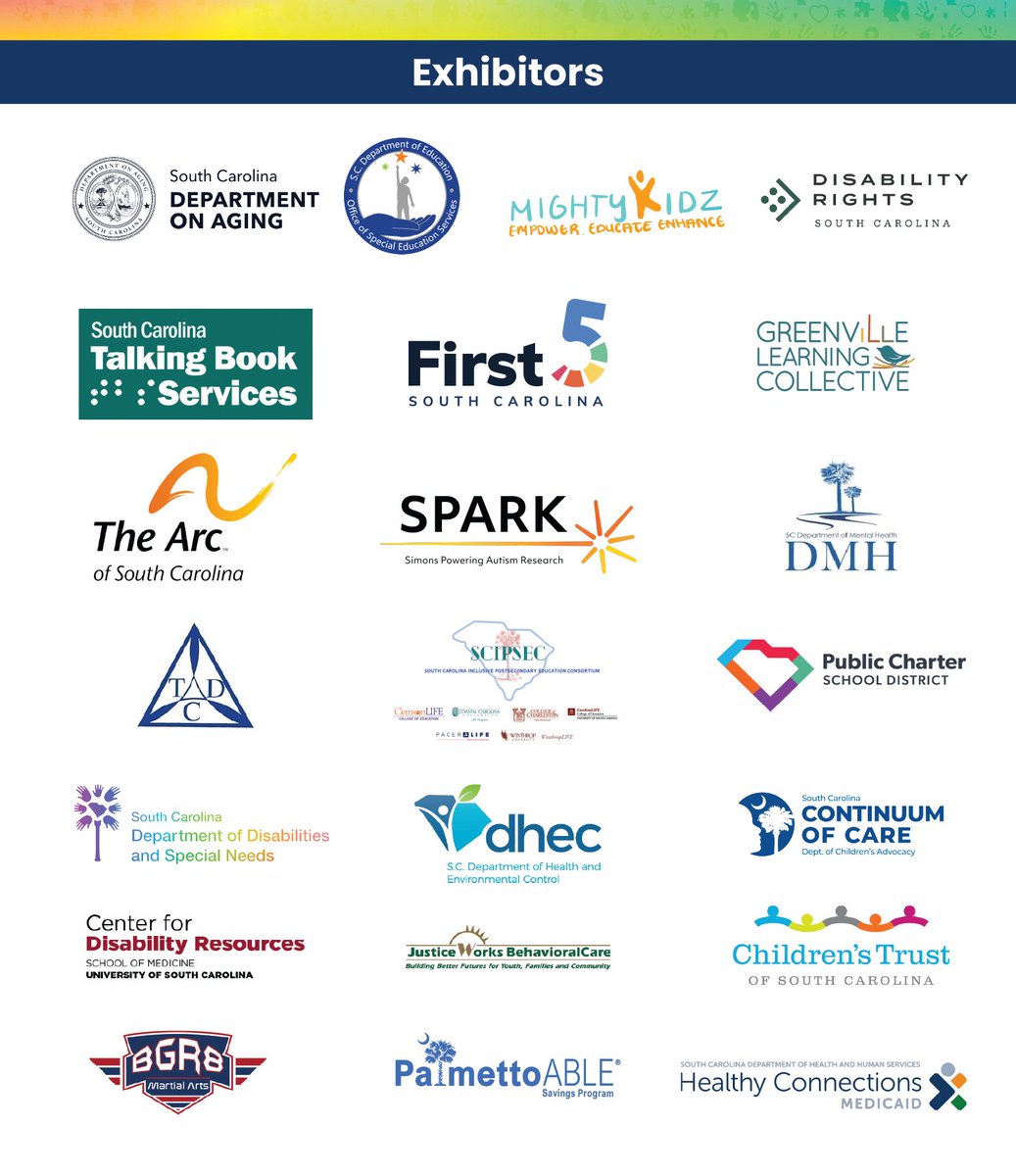 With just a few days until AutismConnect, we want to thank our 40+ exhibitors who will be providing important information for families and professionals! @SCDDCouncil, @scdhec, @DisabilityRtsSC, ABLE Kids, @aboutplaysc, @canresearchSC, @SCAIHS, @AgingWithFlair, All Caregivers,…