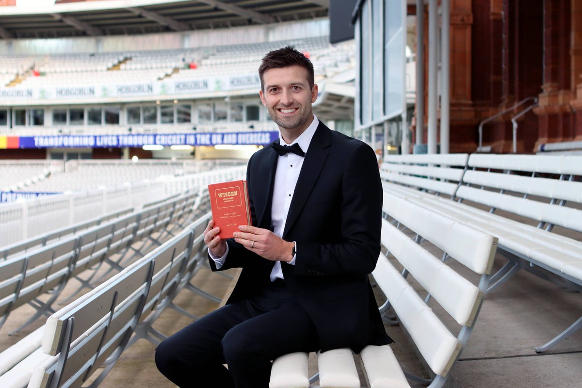 More photographs from the Wisden Almanack awards presentation at Lord's this week. Mark Wood, one of the Five Cricketers of the Year, received a special leatherbound almanack. (1/4)