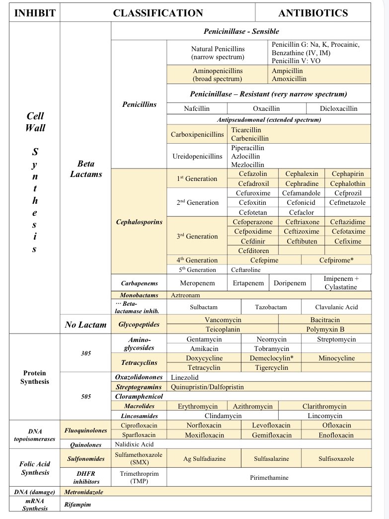 Antibiotics Classification- ملخص طريقة عمل المضادات الحيوية 💊

studocu.com/ph/document/sa…