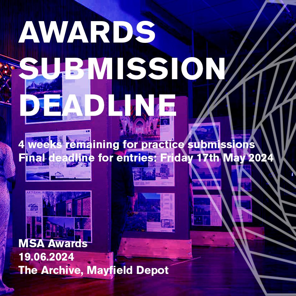MSA AWARDS 2024 🏆 Don’t miss out on this year’s MSA Awards entries! To submit your entry and find out more on submission requirements, please visit our website here: manchestersocietyofarchitects.com/awards-entry/ Final deadline for entries: Friday 17th May 2024 #msaawards2024