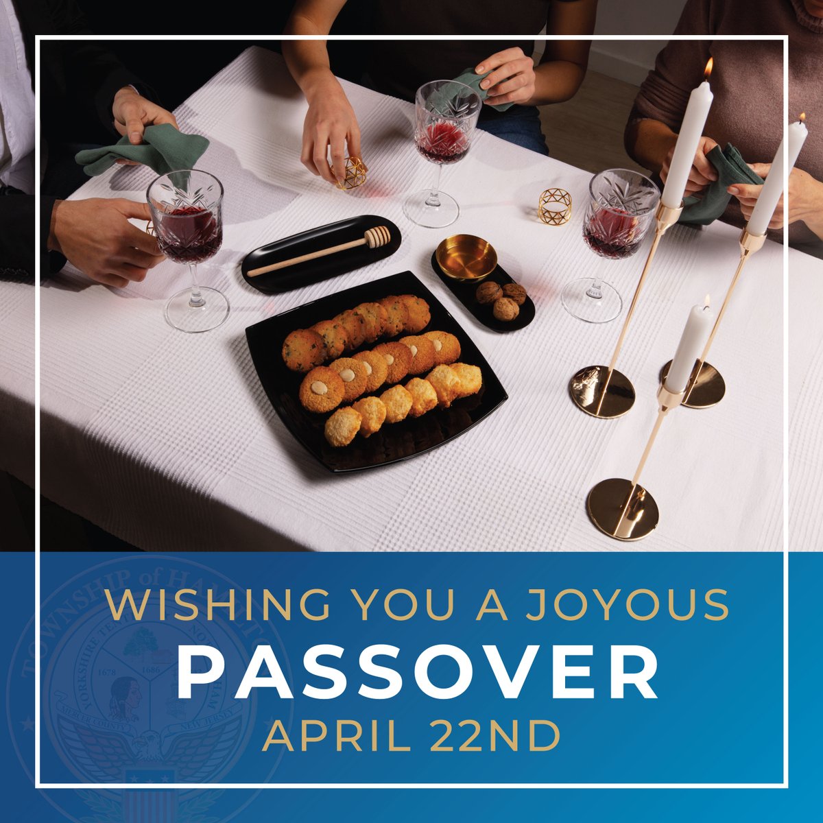 Sending our warm wishes for a happy Passover and peaceful season to all who celebrate. 🕍✡️ #Passover2024 #HamiltonTownship