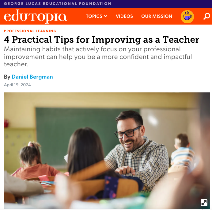 Another new blog for @edutopia! #TEACHers, how do YOU get better? Hint: Use your hobbies! edutopia.org/article/how-te…