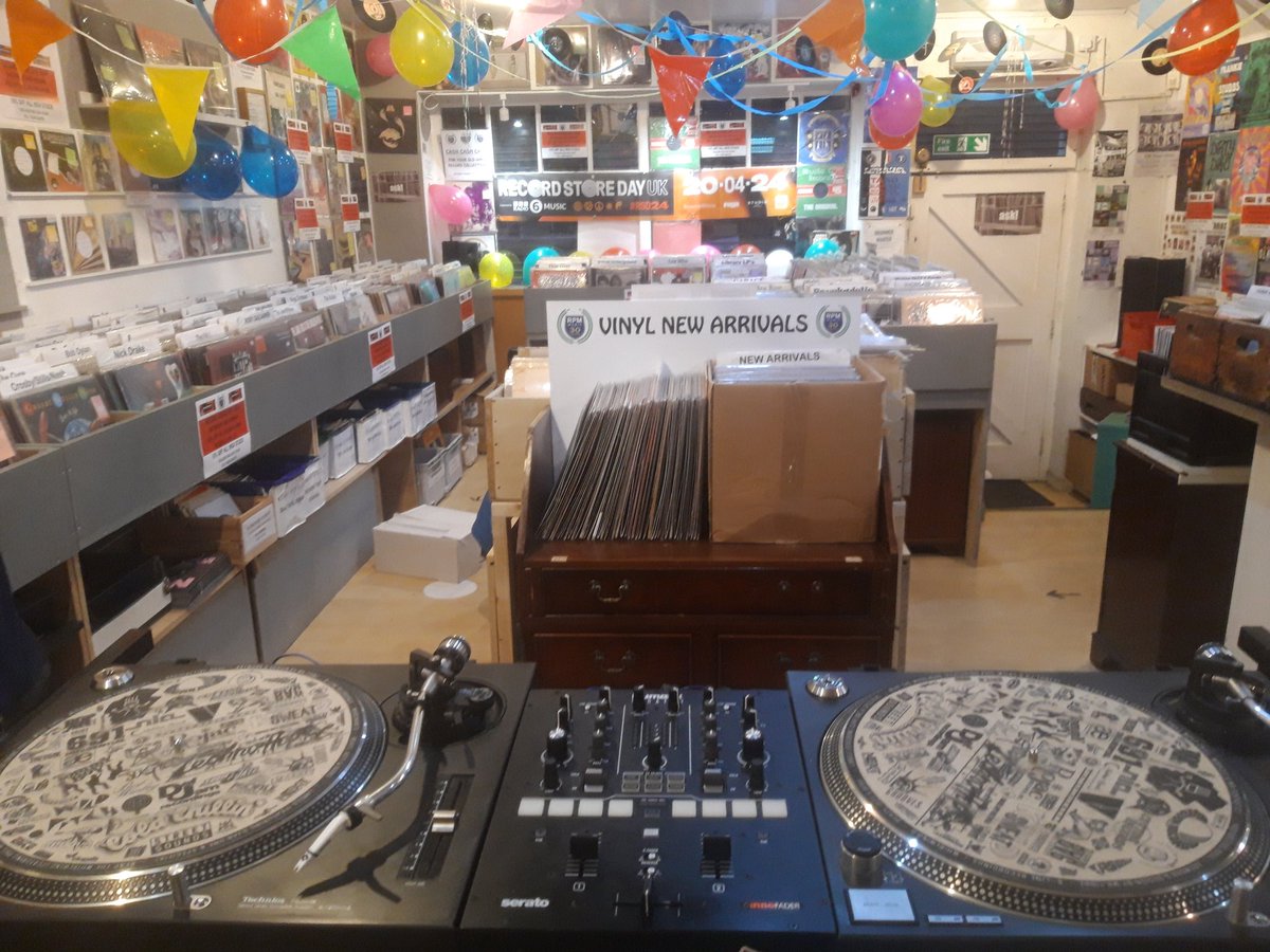 The view from behind the decks!!!! Almost set up for tomorrow! @RSDUK @NewcastleNE1 #RSD24 #rsd #vinyl
