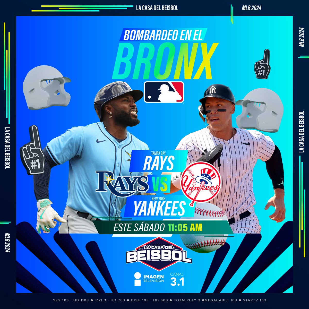 ¡#RandyArozarena e #IsaacParedes enfrentarán a la novena más odiada y amada a la vez!🔥🔥🔥

➡️ #Rays vs. #Yankees 

Este sábado, 11:05 am por #ImagenTelevisión, #LaCasaDelBeisbol.

#BeisbolEnImagen